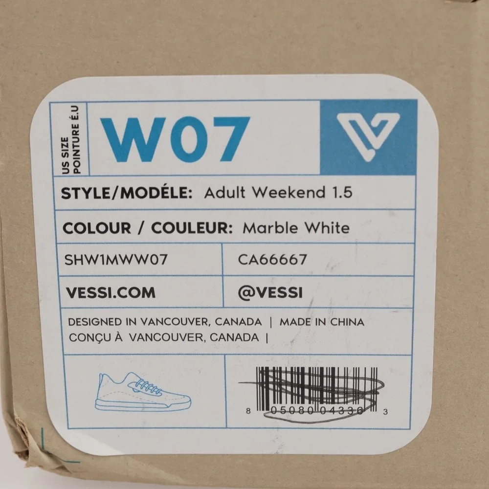 Vessi Womens Weekend 1.5 Sneakers Size 7 Waterproof White Lace Up Comfort Shoes